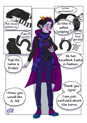 Made this because I saw a resemblence between Jel from Palia and Eridan from Homestuck.